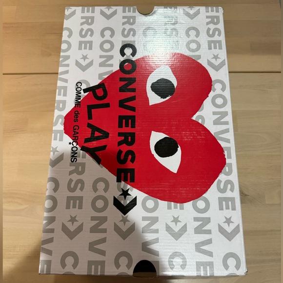 CONVERSE X COMME DES GARCONS PLAY ALL STAR CHUCK '70 HI RED SOLE - WHITE - Picture 4 of 4